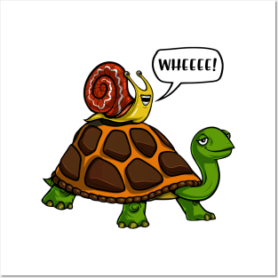 Snail Riding Turtle Posters and Art